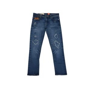 Pilcro Letterpress Hyphen Relaxed Straight Distressed Patchwork Jean Size 26 P